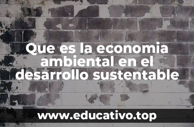Que es la economia ambiental en el desarrollo sustentable
