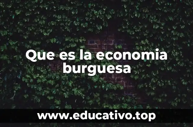 Que es la economia burguesa