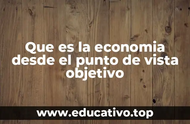 Que es la economia desde el punto de vista objetivo