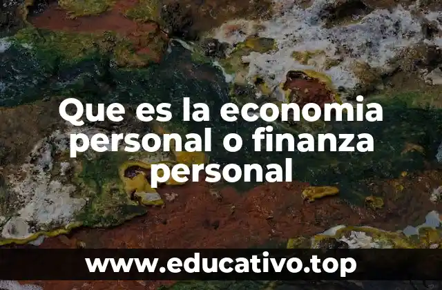 Que es la economia personal o finanza personal