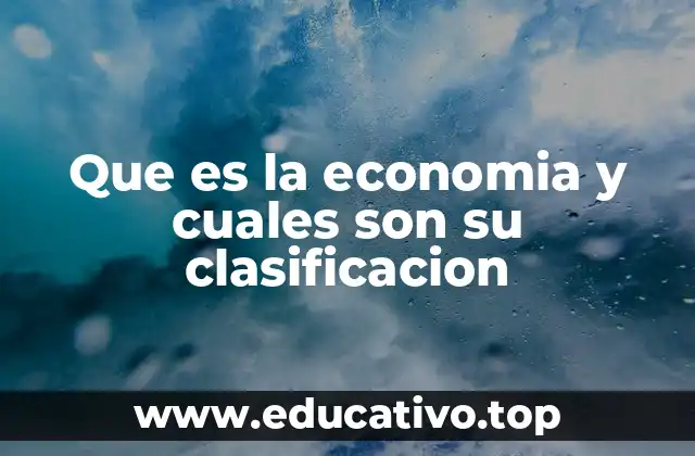 Que es la economia y cuales son su clasificacion