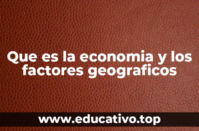 Que es la economia y los factores geograficos