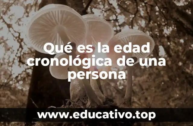 Qué es la edad cronológica de una persona