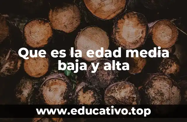 Que es la edad media baja y alta