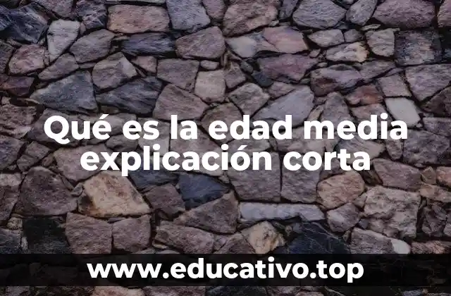 Qué es la edad media explicación corta