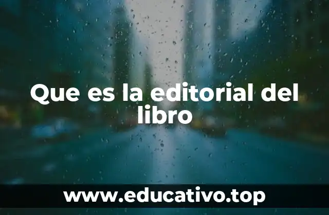 Que es la editorial del libro