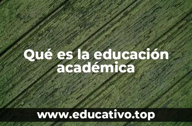 Qué es la educación académica
