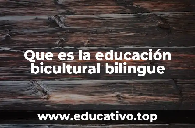 Que es la educación bicultural bilingue