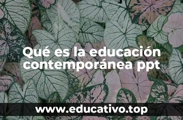 Qué es la educación contemporánea ppt