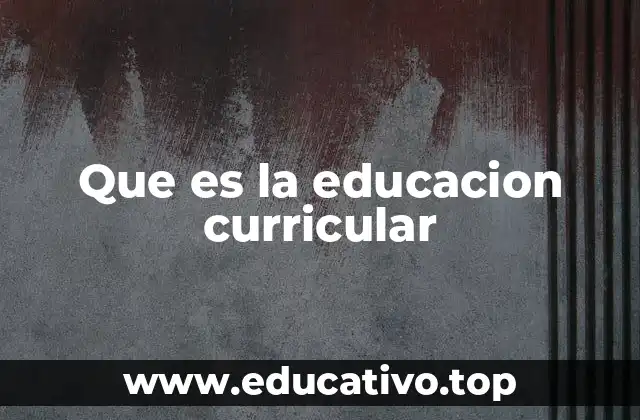 Que es la educacion curricular