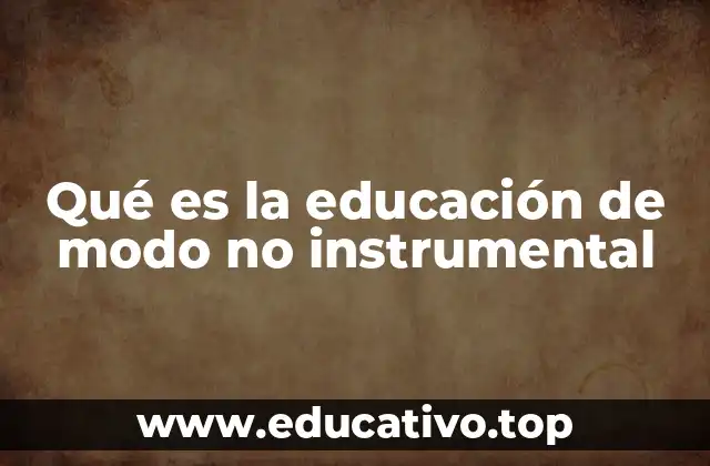 Qué es la educación de modo no instrumental