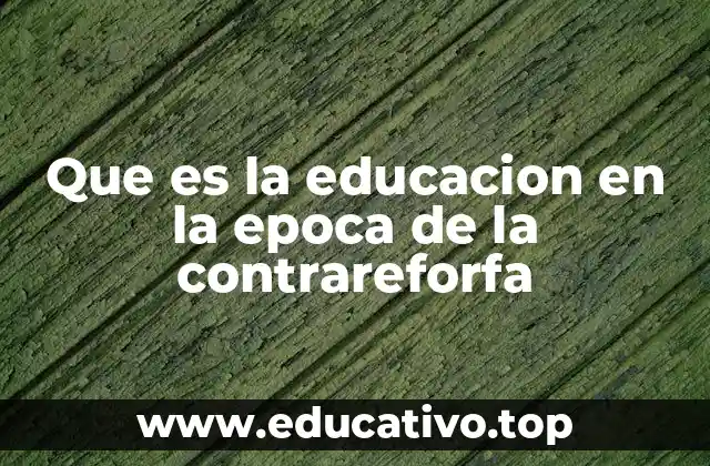 Que es la educacion en la epoca de la contrareforfa