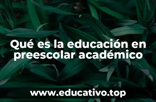 Qué es la educación en preescolar académico
