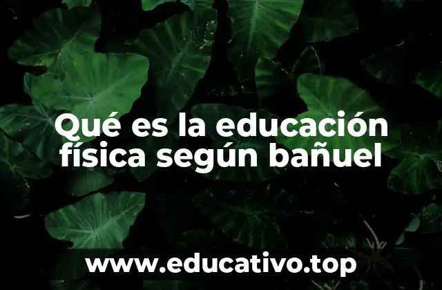 Qué es la educación física según bañuel