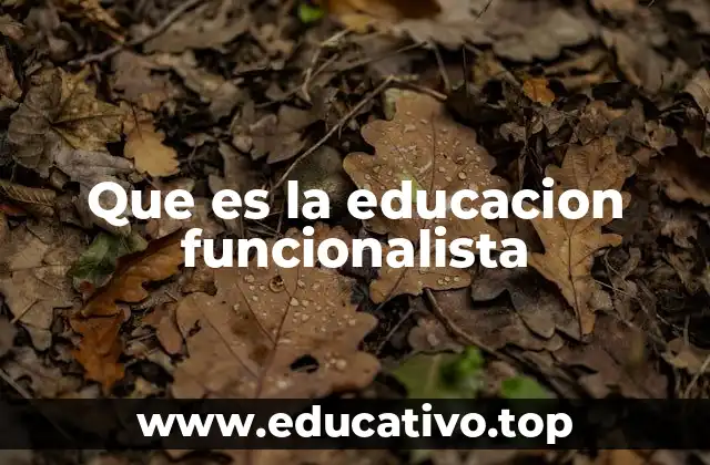Que es la educacion funcionalista