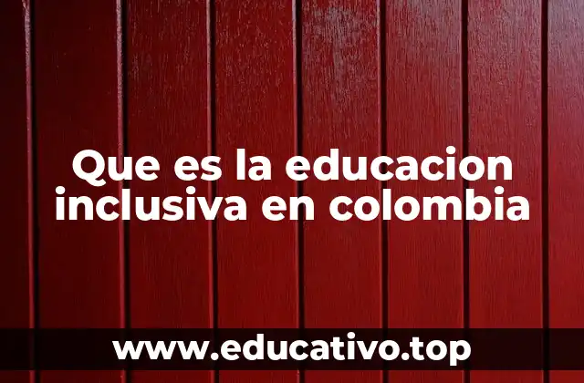 Que es la educacion inclusiva en colombia