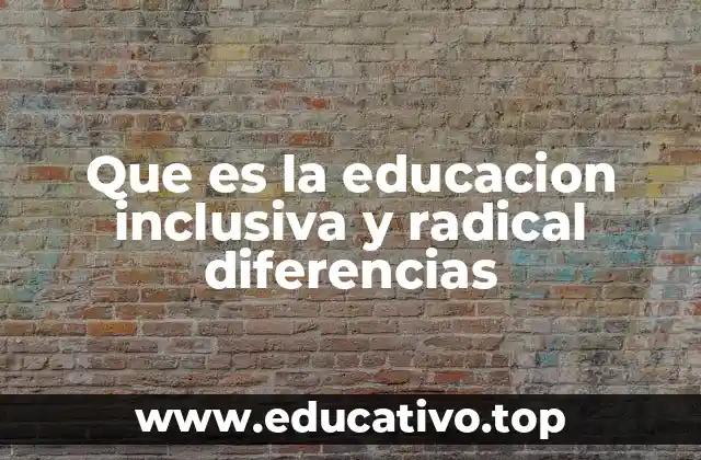 Que es la educacion inclusiva y radical diferencias