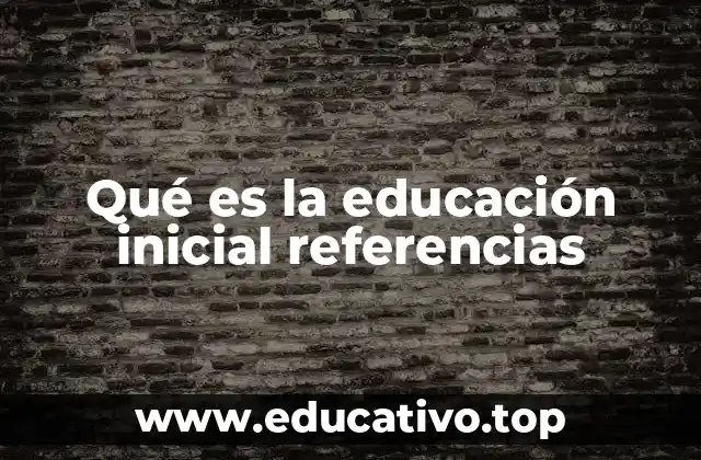 Qué es la educación inicial referencias