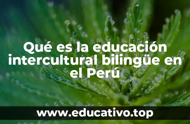 Qué es la educación intercultural bilingüe en el Perú
