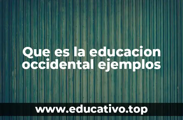 Que es la educacion occidental ejemplos