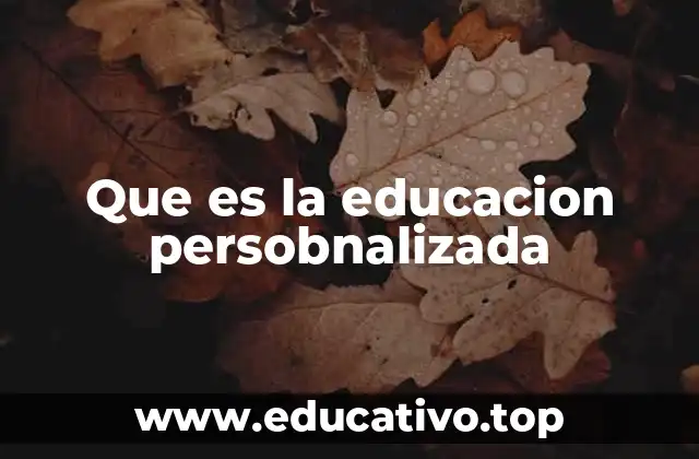 Que es la educacion persobnalizada