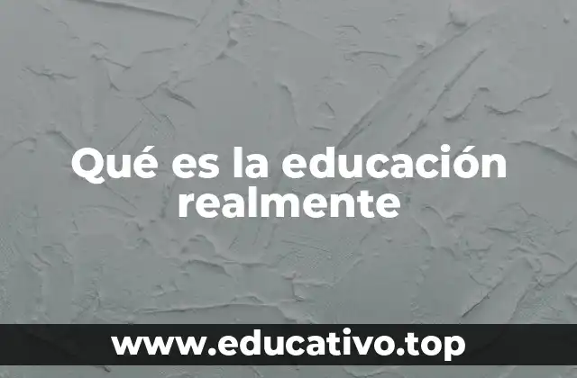 Qué es la educación realmente