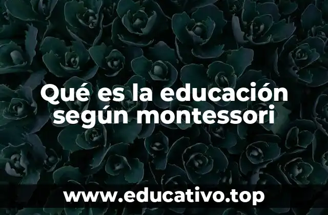 Qué es la educación según montessori