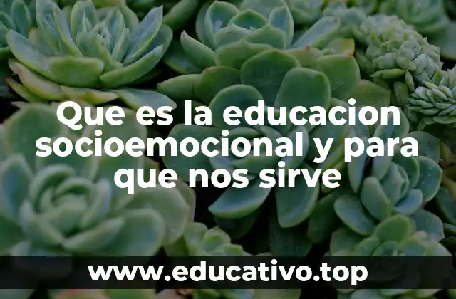 Que es la educacion socioemocional y para que nos sirve
