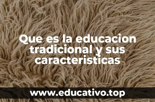 Que es la educacion tradicional y sus caracteristicas