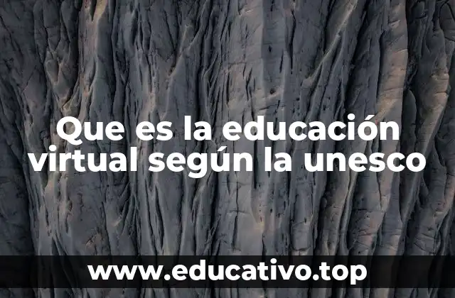 Que es la educación virtual según la unesco