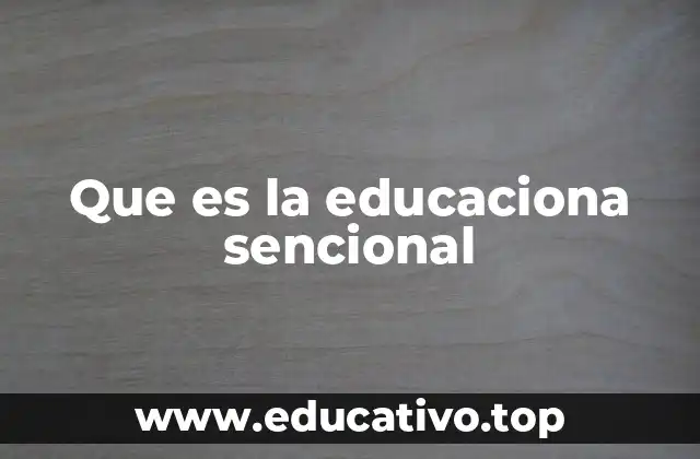 Que es la educaciona sencional