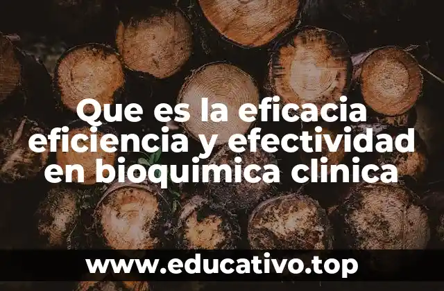 Que es la eficacia eficiencia y efectividad en bioquimica clinica
