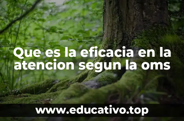 Que es la eficacia en la atencion segun la oms