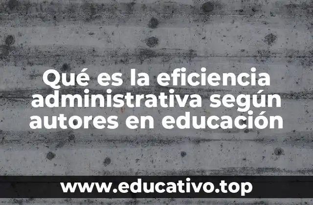 Qué es la eficiencia administrativa según autores en educación