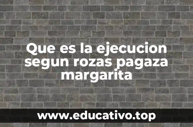 Que es la ejecucion segun rozas pagaza margarita