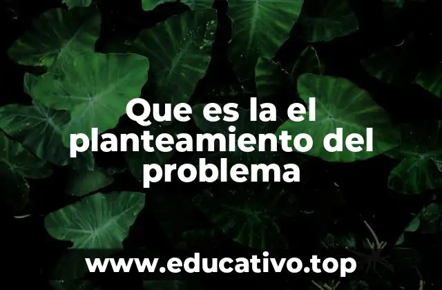 Que es la el planteamiento del problema