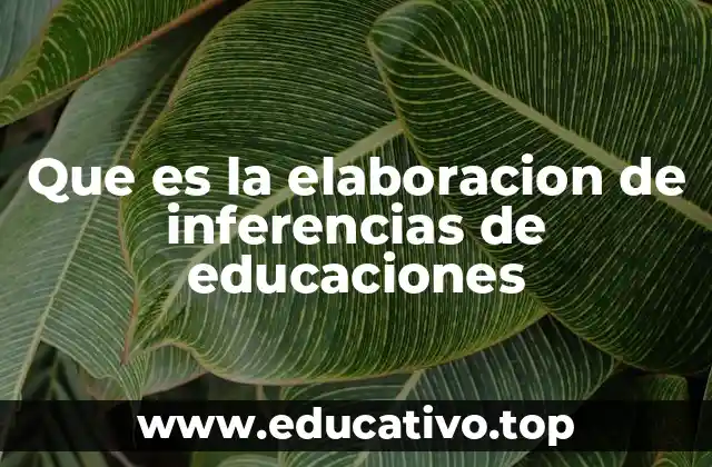 Que es la elaboracion de inferencias de educaciones