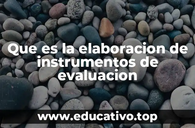 Que es la elaboracion de instrumentos de evaluacion