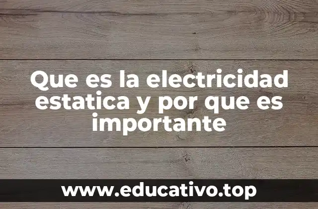 Que es la electricidad estatica y por que es importante