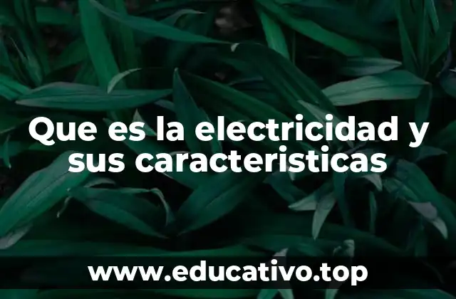 Que es la electricidad y sus caracteristicas