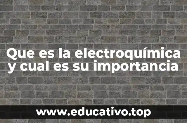 Que es la electroquímica y cual es su importancia