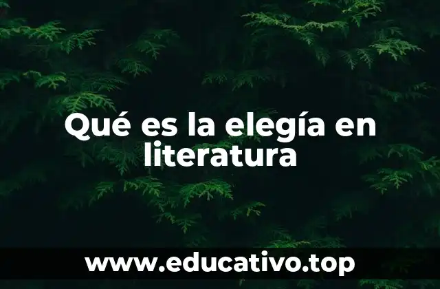 Qué es la elegía en literatura