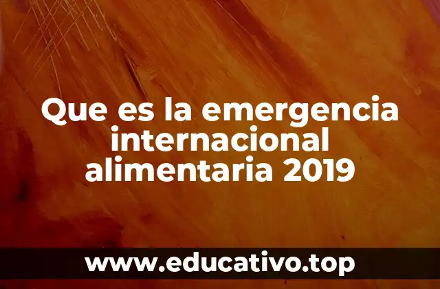 La crisis alimentaria de 2019: una mirada desde el impacto social