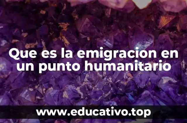 Que es la emigracion en un punto humanitario