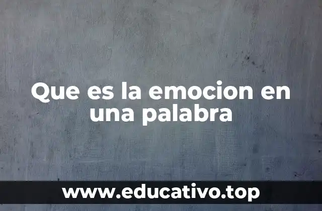 Que es la emocion en una palabra