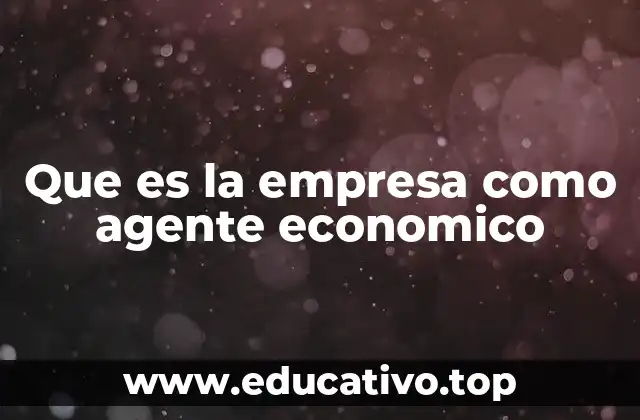 Que es la empresa como agente economico