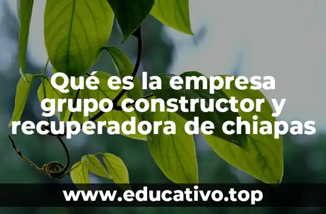 Qué es la empresa grupo constructor y recuperadora de chiapas