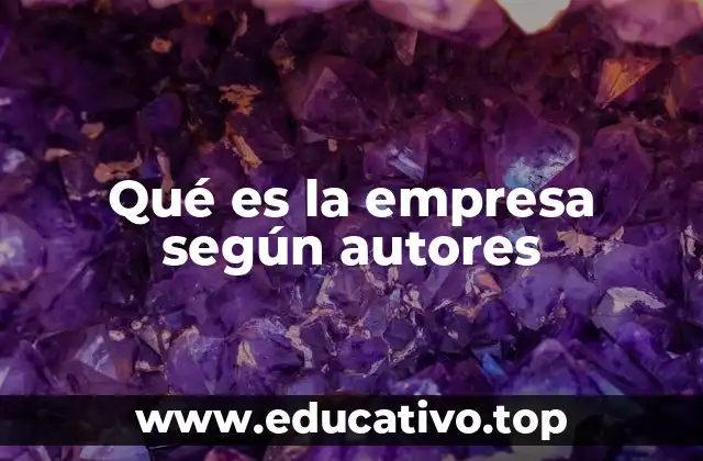 Qué es la empresa según autores
