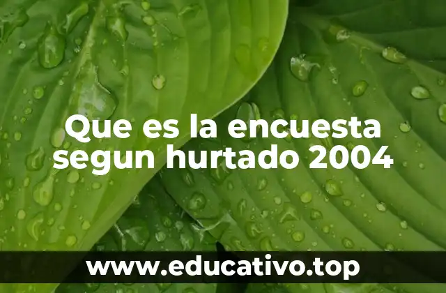 Que es la encuesta segun hurtado 2004