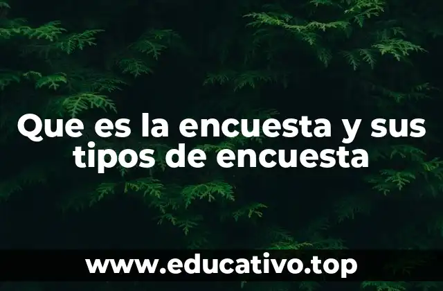 Que es la encuesta y sus tipos de encuesta
